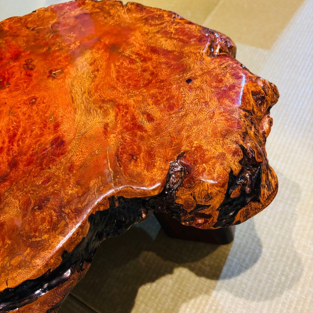 花梨 一枚板 天然木 花台 テーブル ローテーブル 瘤 座卓　飾り台