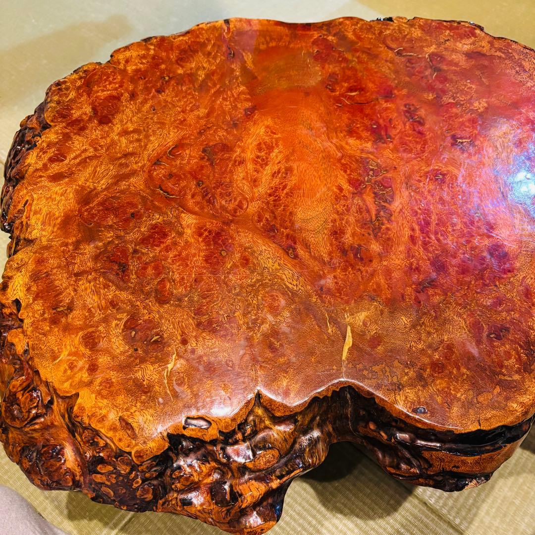 花梨 一枚板 天然木 花台 テーブル ローテーブル 瘤 座卓　飾り台