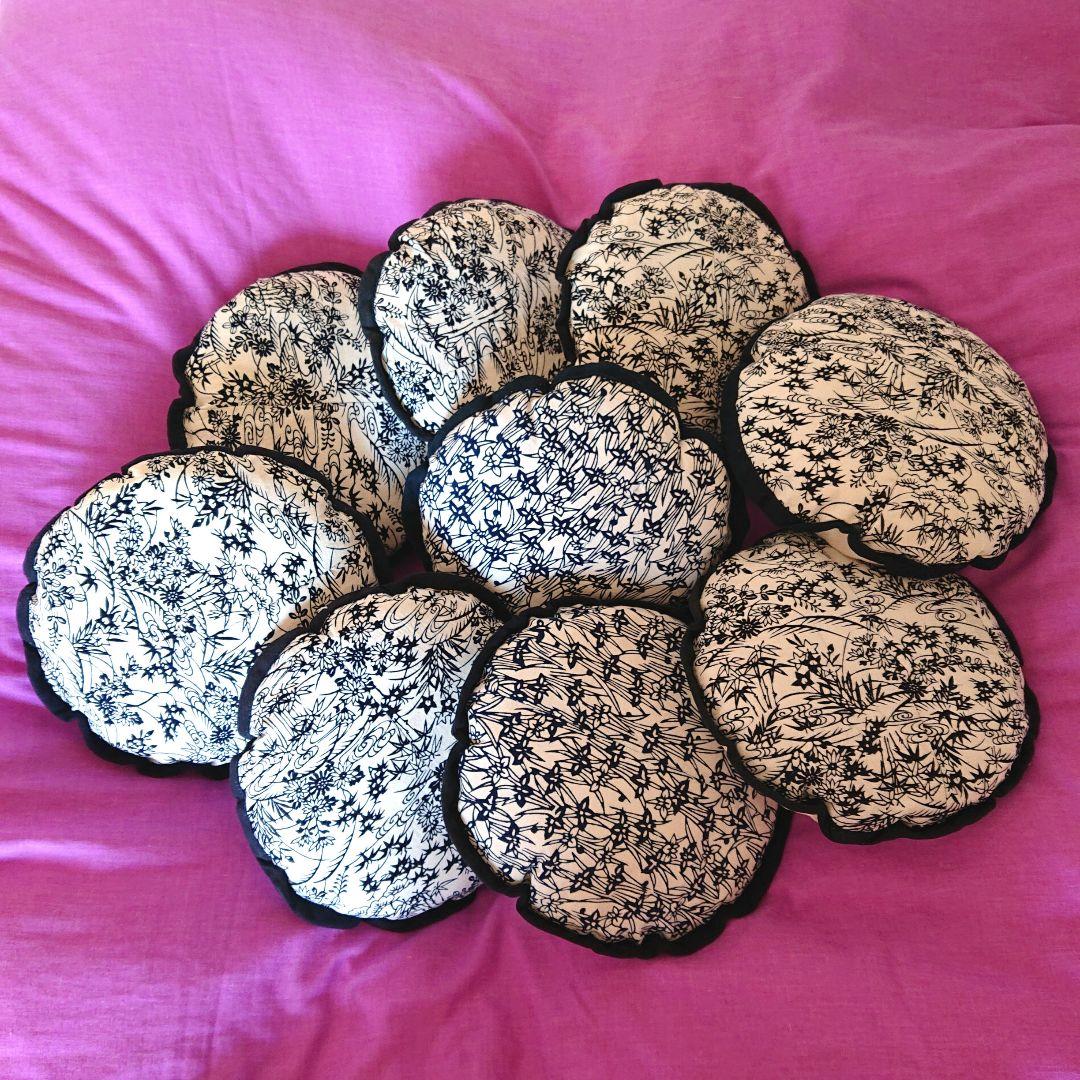花柄円形ミニクッション 9個セット(ハンドメイド・リメイク)