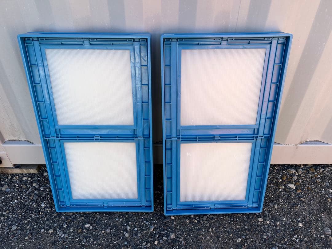 パタコンＮ－１８０ブルー２個セット ＫＵＮＩＭＯＲＩ プラスチック折畳みコンテナ