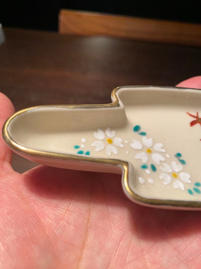 乾山写雲錦金縁かすみ皿5客 京焼