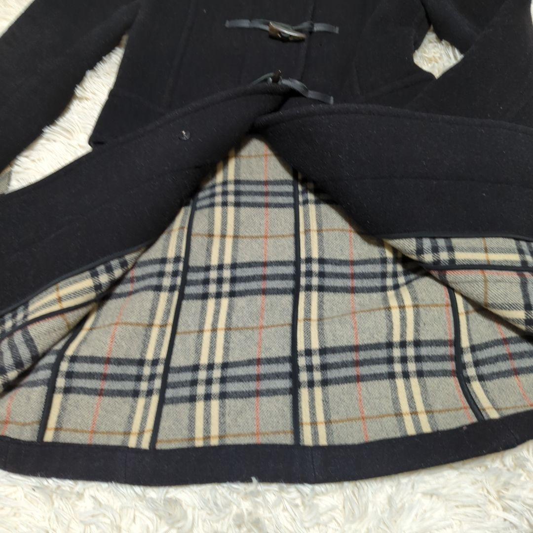 バーバリーブルーレーベル　ダッフルコート　ノバチェック　ファー　ウール
