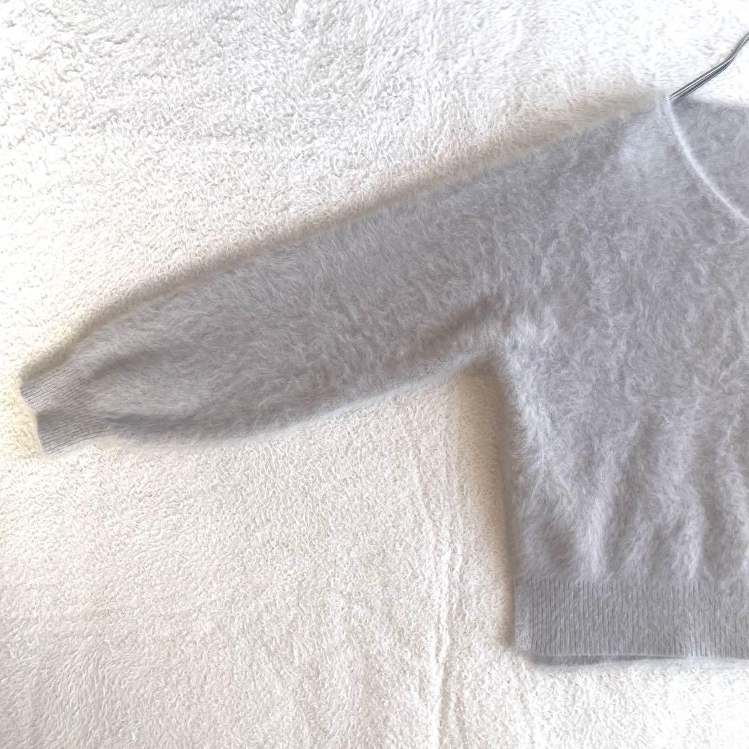 極美品✨jinesフォックス カシミヤ シャギー ニット 38 グレージュ