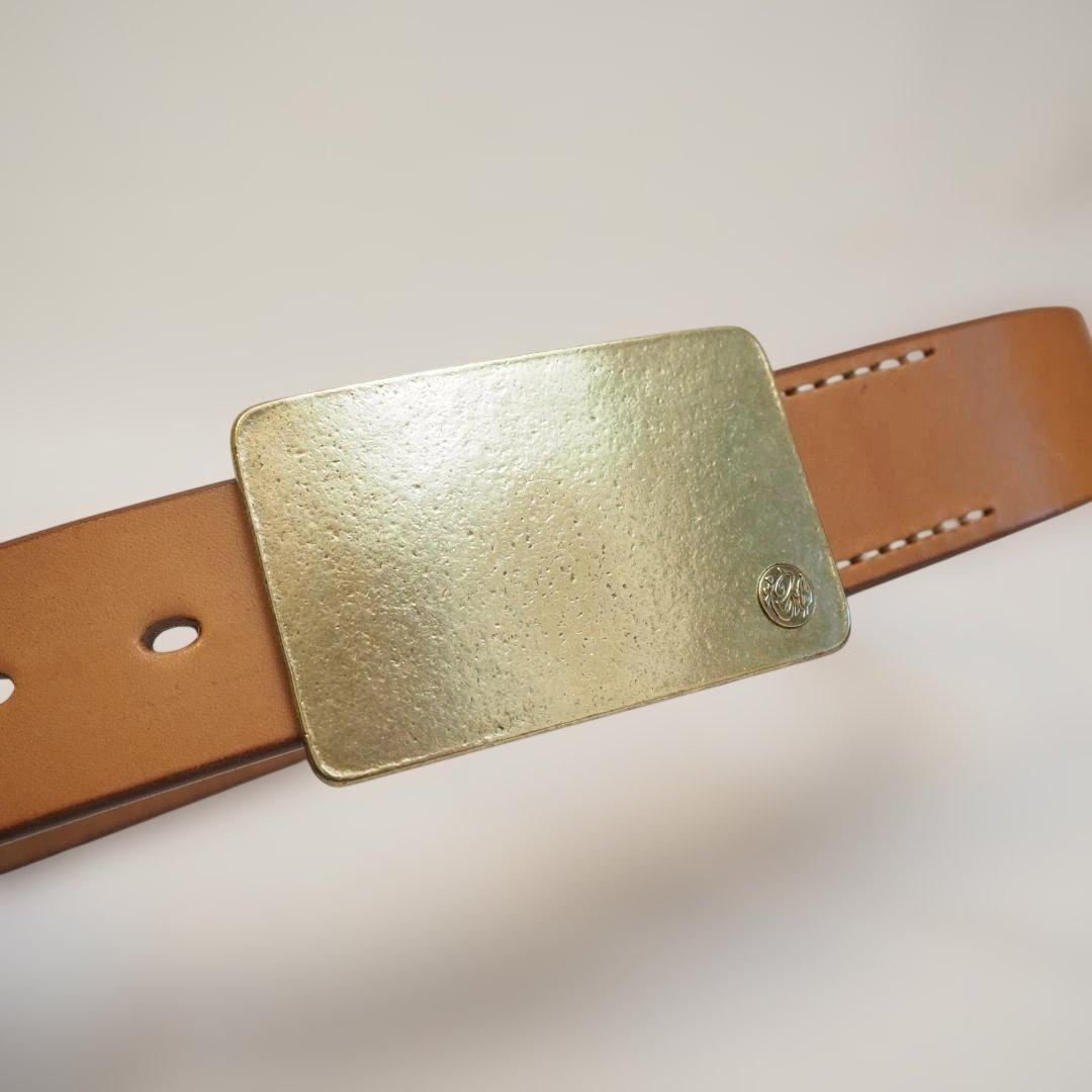 天神ワークス レザーベルト ベージュ 34インチ 80-90センチ