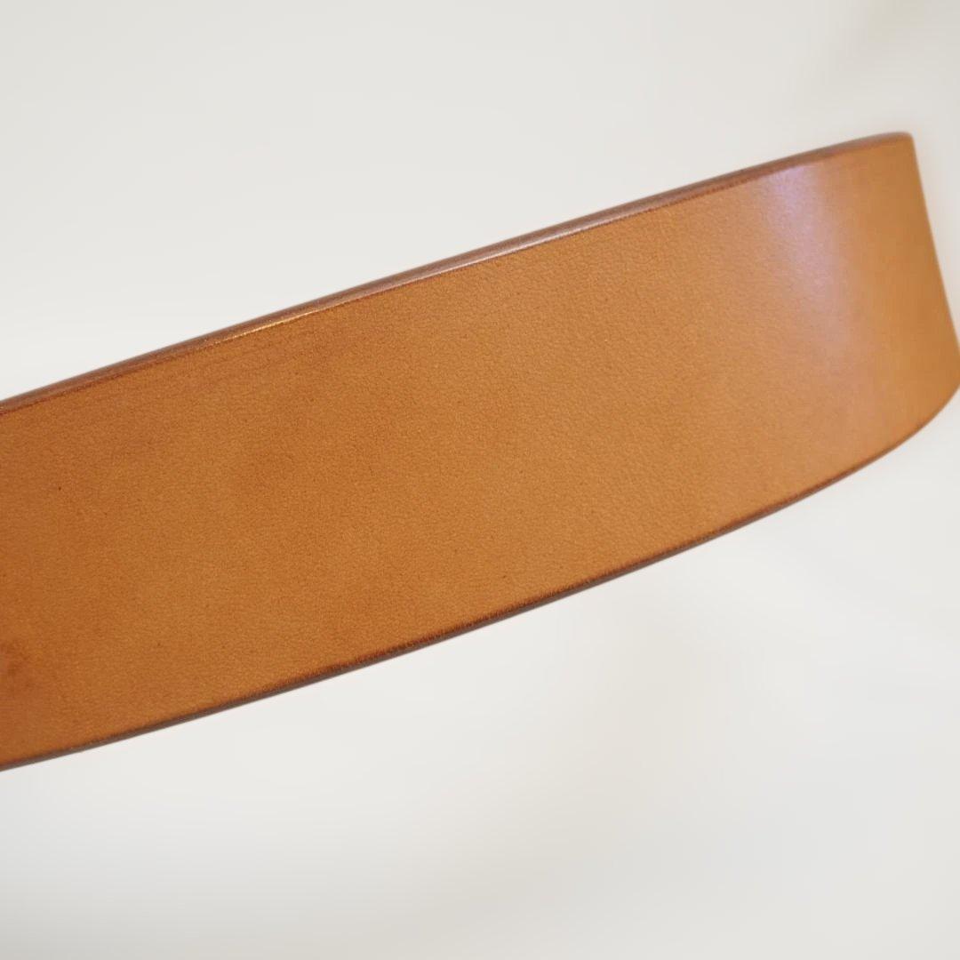 天神ワークス レザーベルト ベージュ 34インチ 80-90センチ