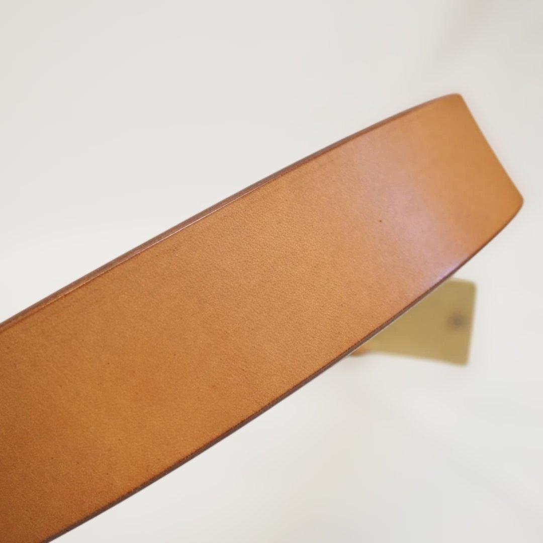 天神ワークス レザーベルト ベージュ 34インチ 80-90センチ