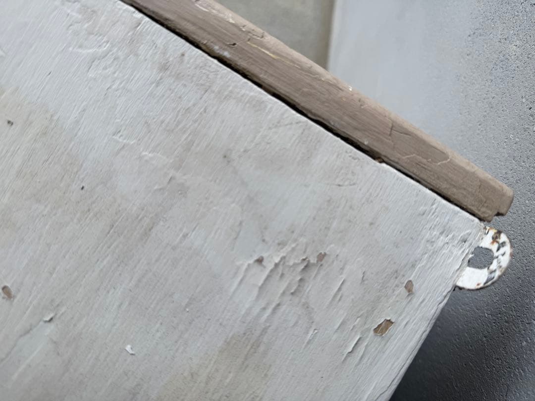 フランス　アンティーク　ガラスキャビネット　吊り棚　シャビー