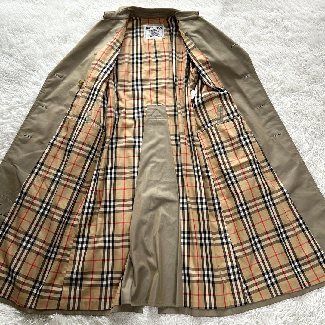 【美品】バーバリー　トレンチコート　ロング丈　ベルト付き　ベージュ　M相当