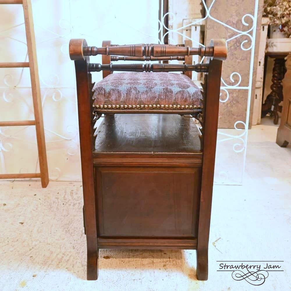 L3705-207 英国アンティーク ベンチ スツール ピアノスツール 収納