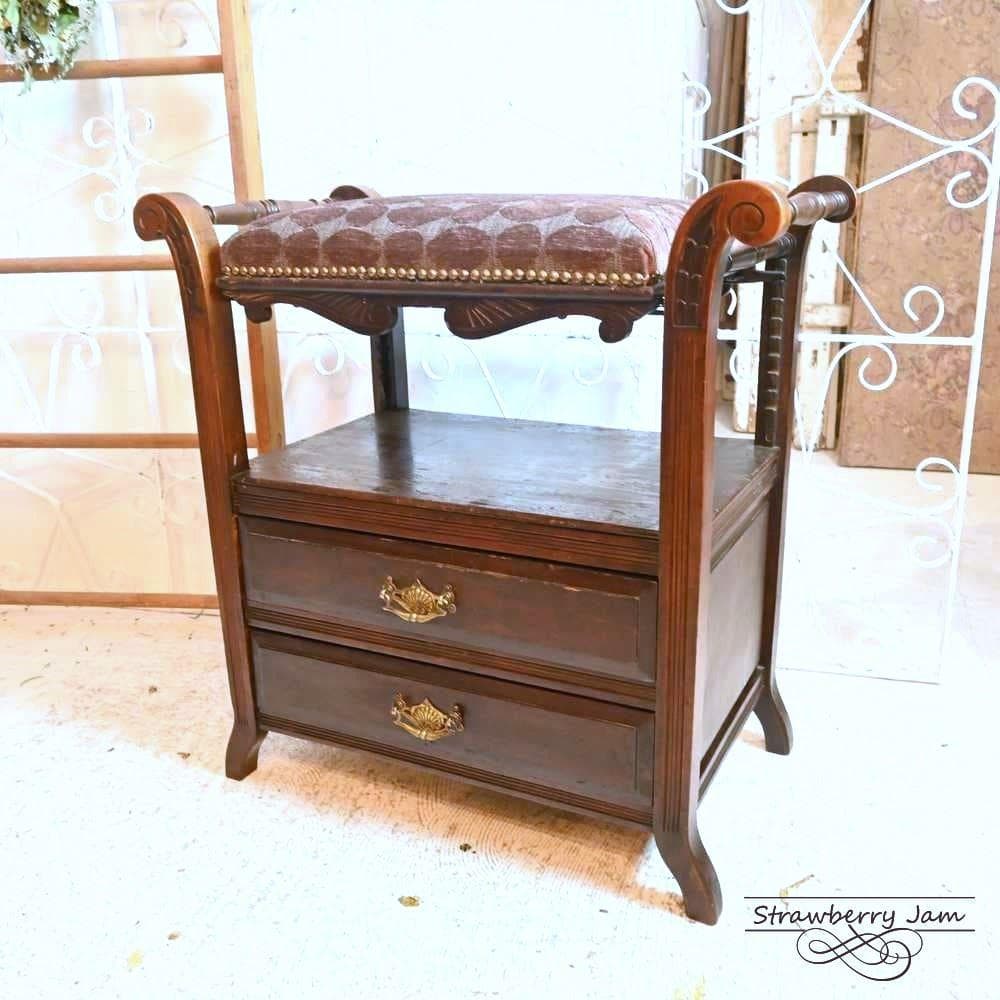 L3705-207 英国アンティーク ベンチ スツール ピアノスツール 収納