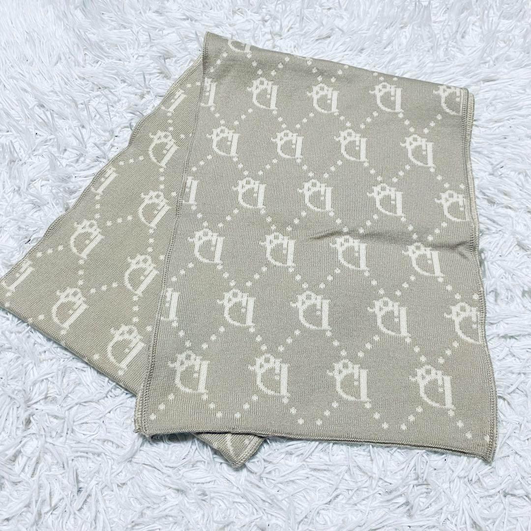 クリスチャンディオール　ベージュ マフラー　トロッター　オブリーク　ウール