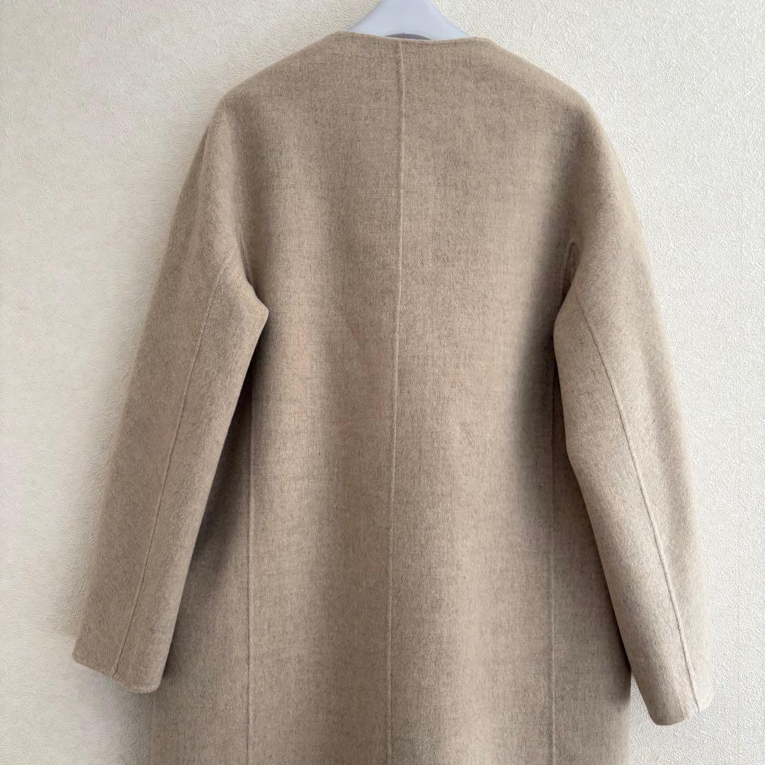 セオリーリュクス　カシミヤ　ウール　ノーカラー　コート