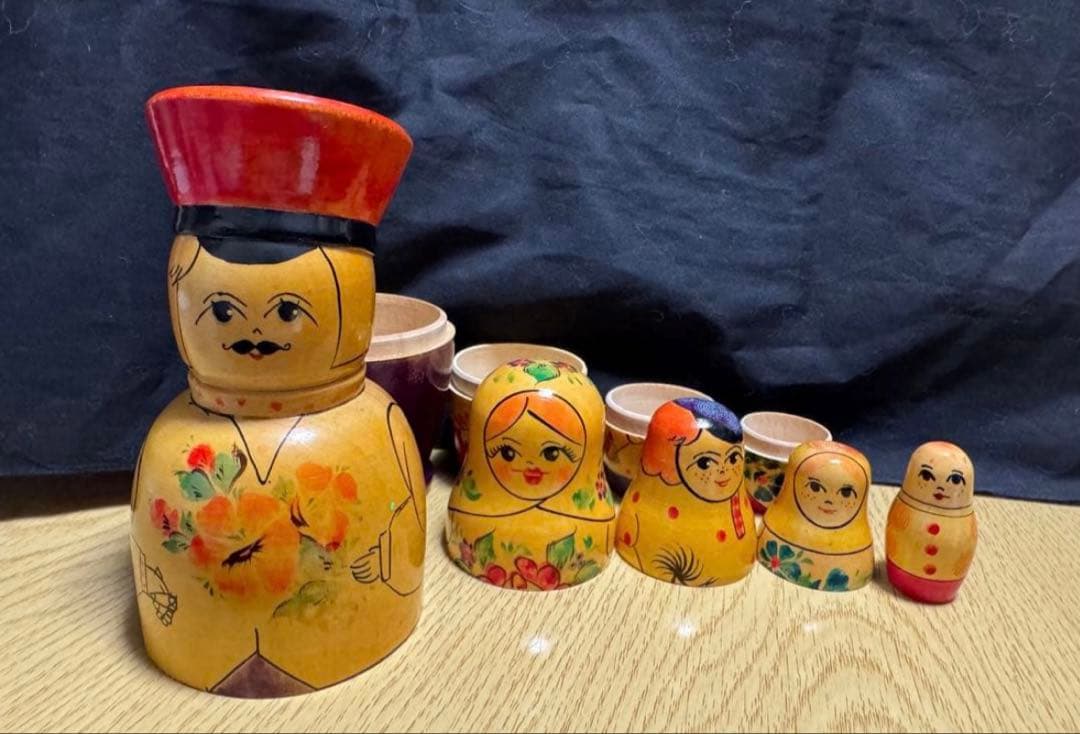 レア‼️ソビエト　ノリンクス社　親子マトリョーシカ5組　長期保存、現状