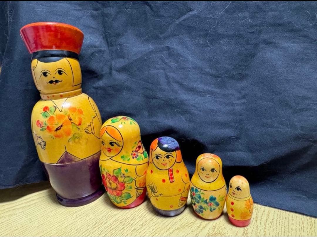 レア‼️ソビエト　ノリンクス社　親子マトリョーシカ5組　長期保存、現状