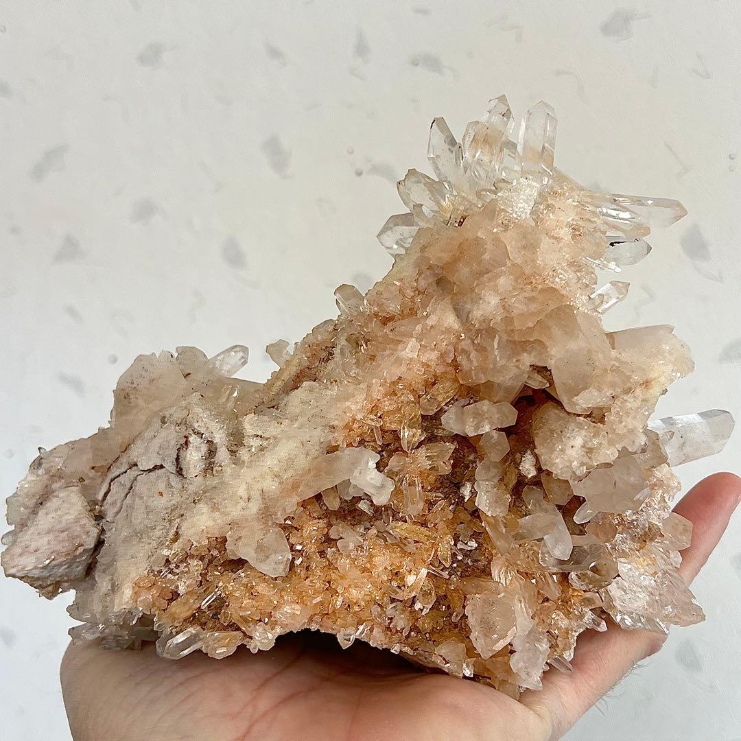 迫力あり　ヒマラヤ水晶　クローライト付マニカラン産クラスター　天然　高波動　　2