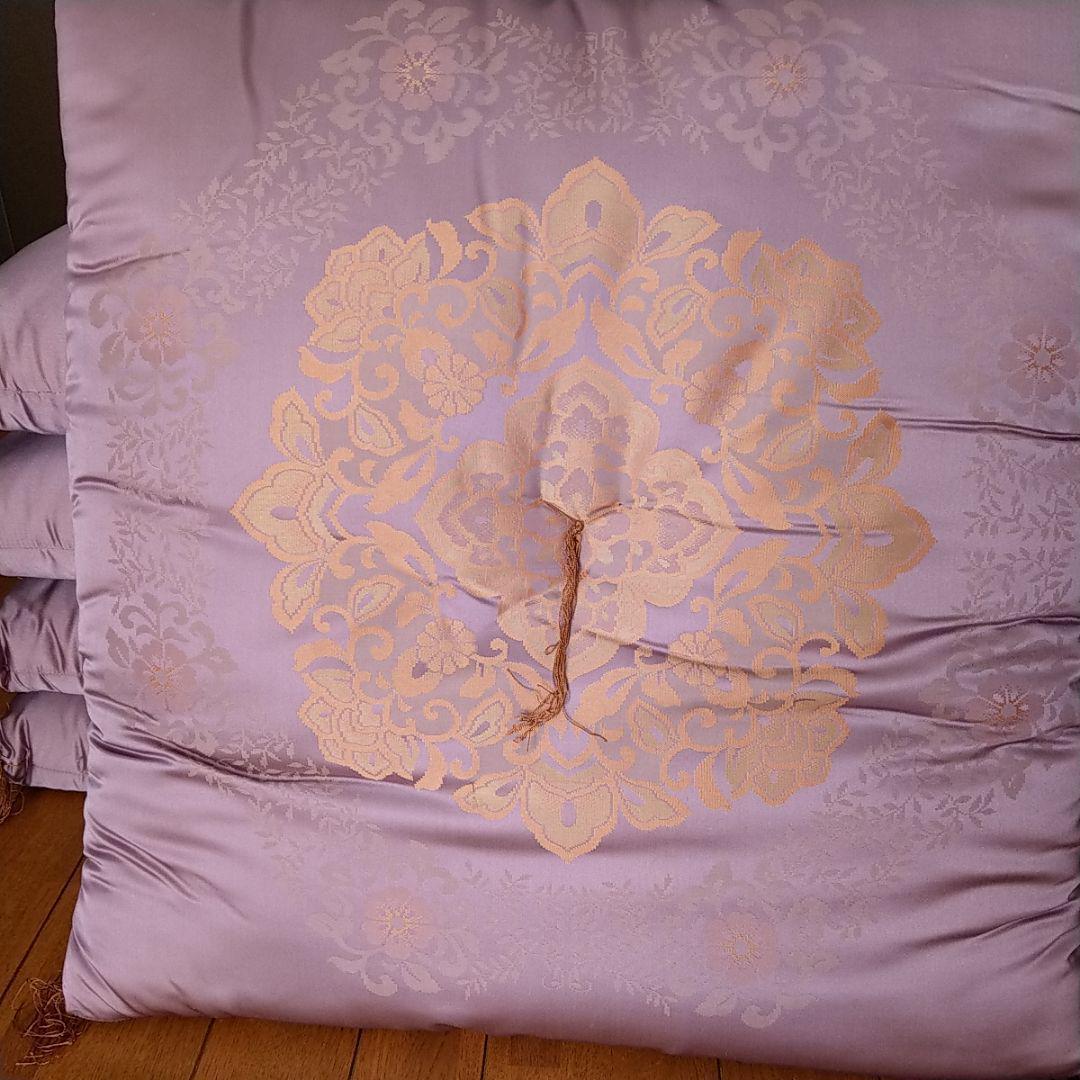 訳アリ★高級座布団　八反判　5枚セット　薄紫　法事用　客用座布団　和室用