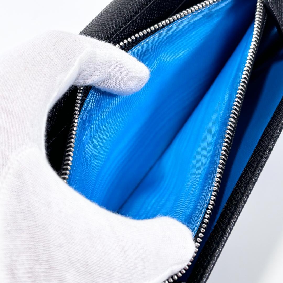 【美品】ブルガリ　ブルー　ビーゼロワン　財布　長財布　ブランド　シルバー金具