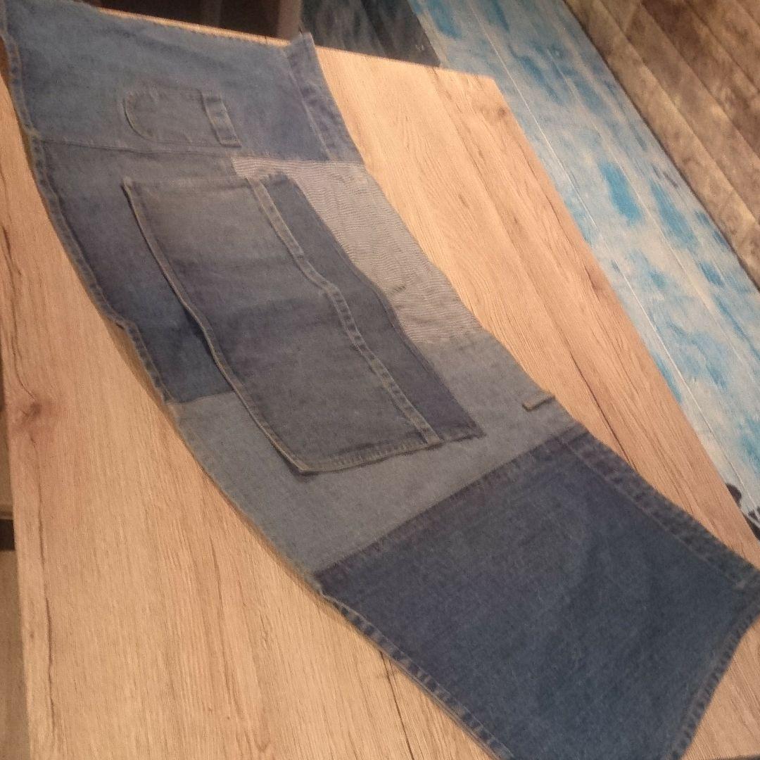 バラ売り可能、6枚セット デニム パッチワーク サロン エプロン