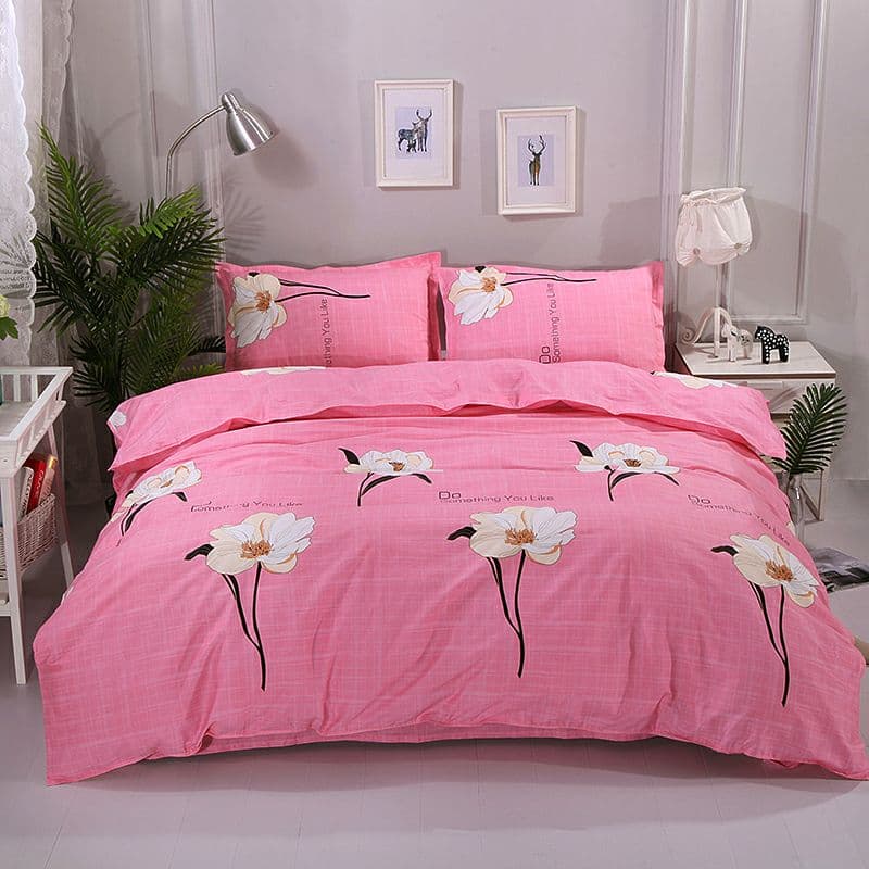 コットンツイルシンプル寝具シーツキルトカバメートルピュアコットン4点セット1.8