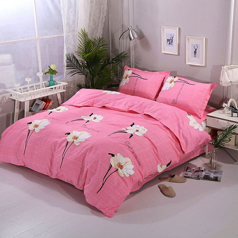 コットンツイルシンプル寝具シーツキルトカバメートルピュアコットン4点セット1.8