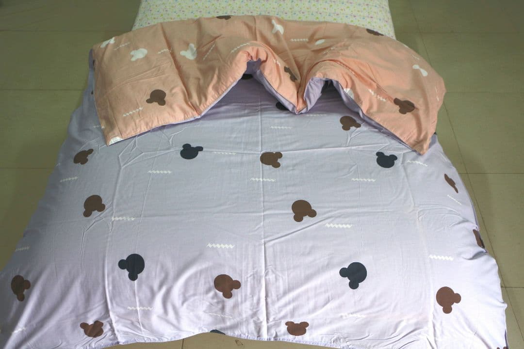 コットンツイルシンプル寝具シーツキルトカバメートルピュアコットン4点セット1.8