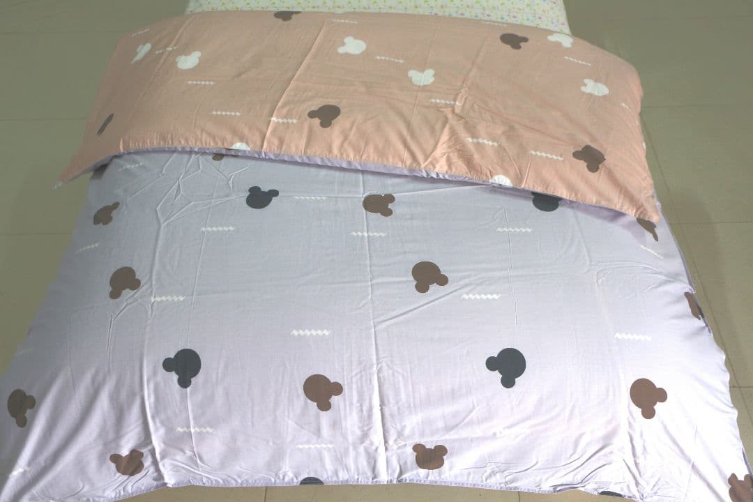 コットンツイルシンプル寝具シーツキルトカバメートルピュアコットン4点セット1.8