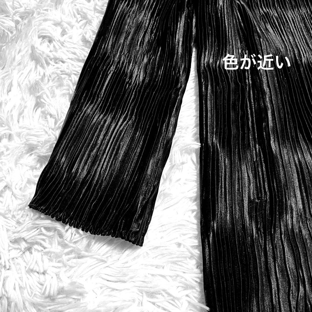 総ジャバラ プリーツ ショールカラー コート マキシ丈 大きいサイズ 黒