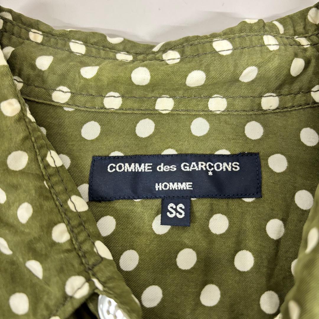 コムデギャルソンオム　ドット柄長袖シャツ キュプラ高級感　グリーンM（E1