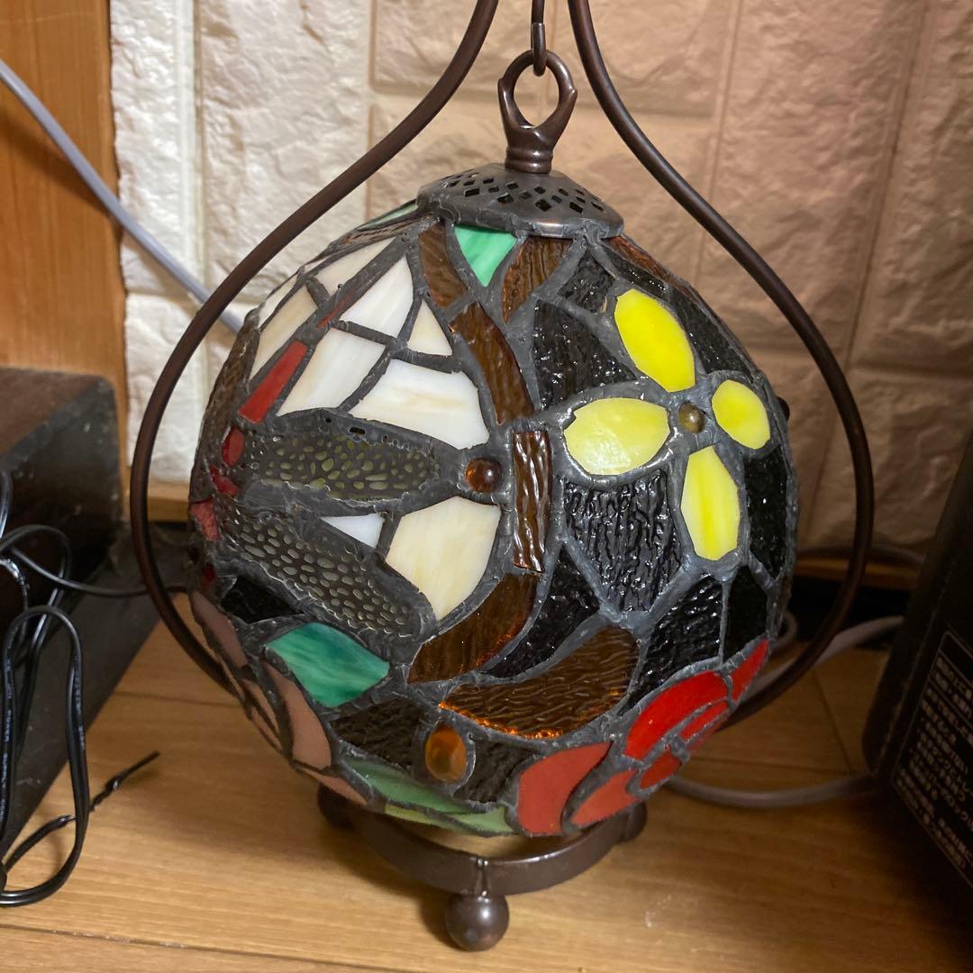 ステンドグラス吊り型 ナギットと赤トンボと薔薇柄