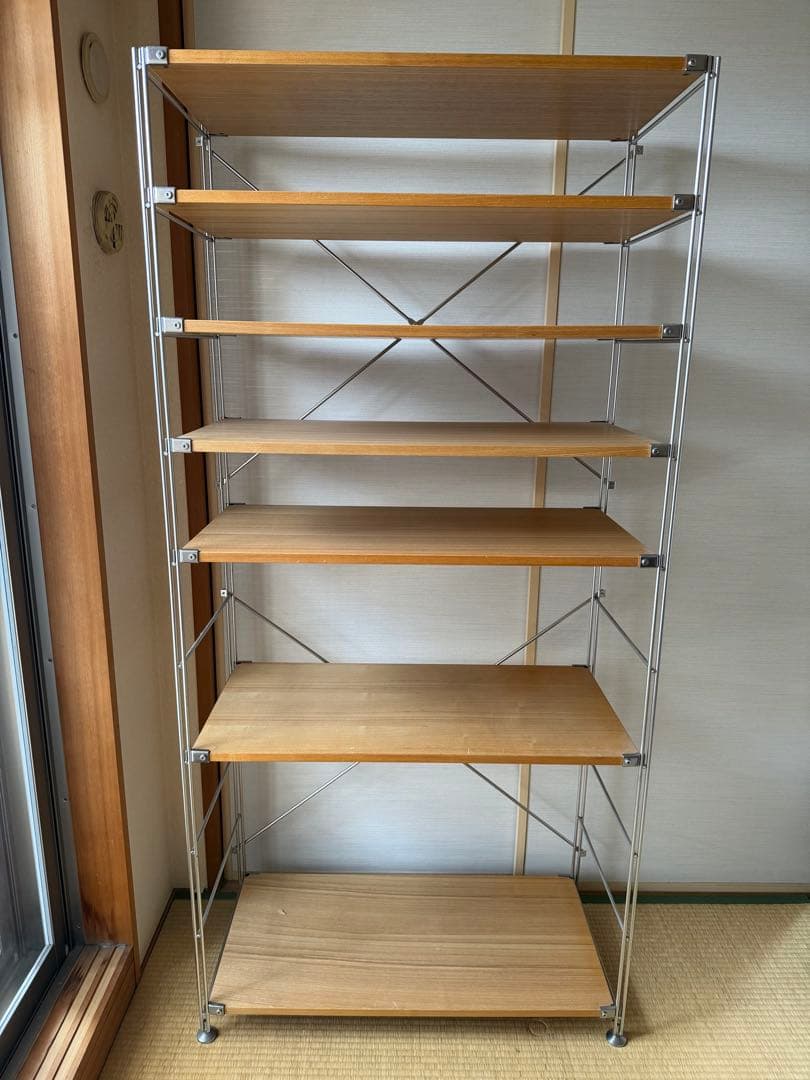 サカナ※送料込み※無印良品 ステンレスユニットシェルフ オーク材棚セット