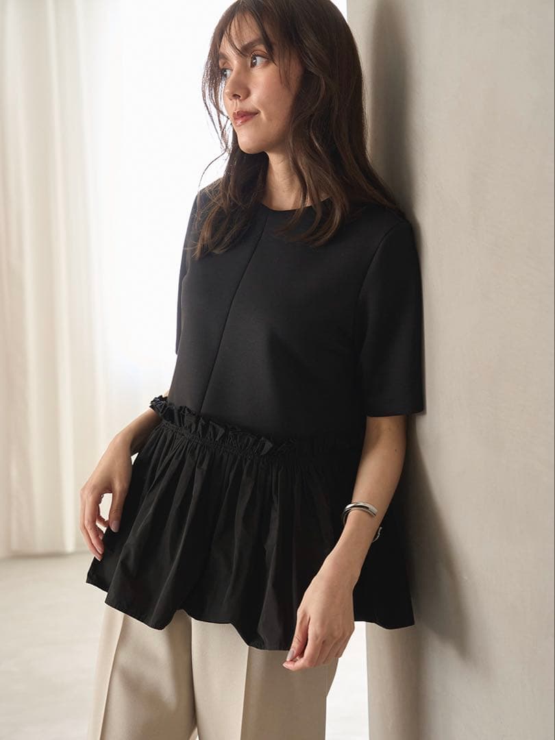 《新品タグ付き》ミラオーウェン ドッキングペプラムトップス