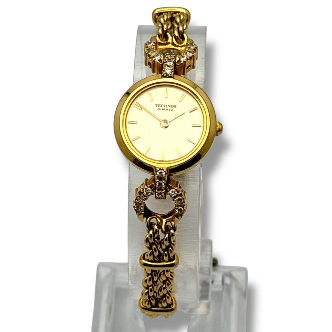 稼働 テクノス 腕時計 レディース クォーツ P8B0144 ラインストーン