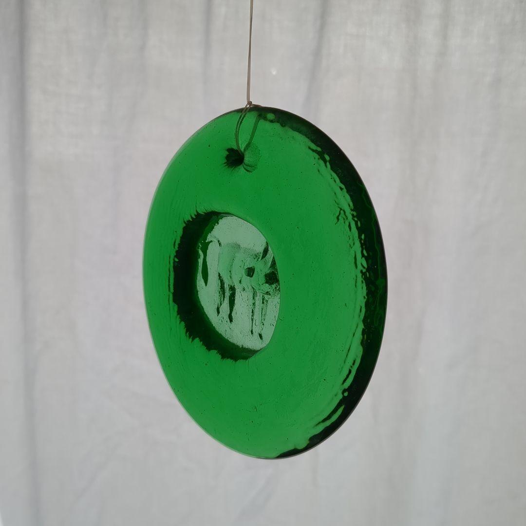 エリック・ホグラン サンキャッチャー 猫 グリーン