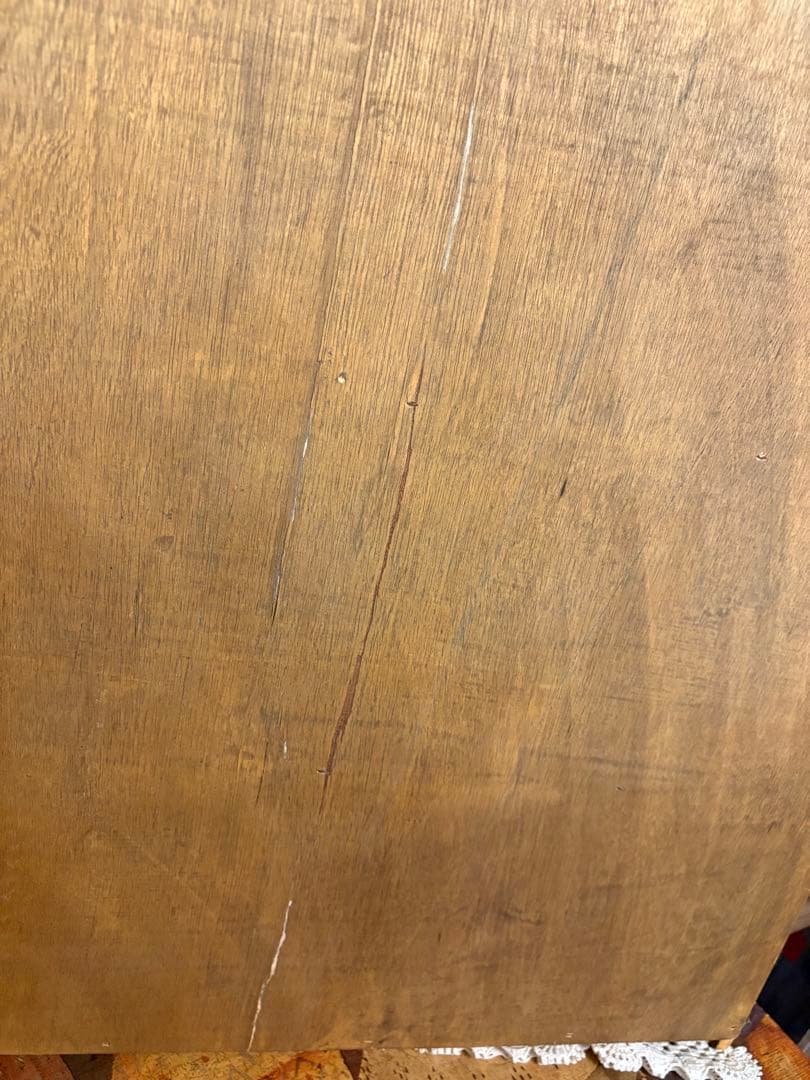 木製　アンティーク風ガラスフタ付きキャビネット