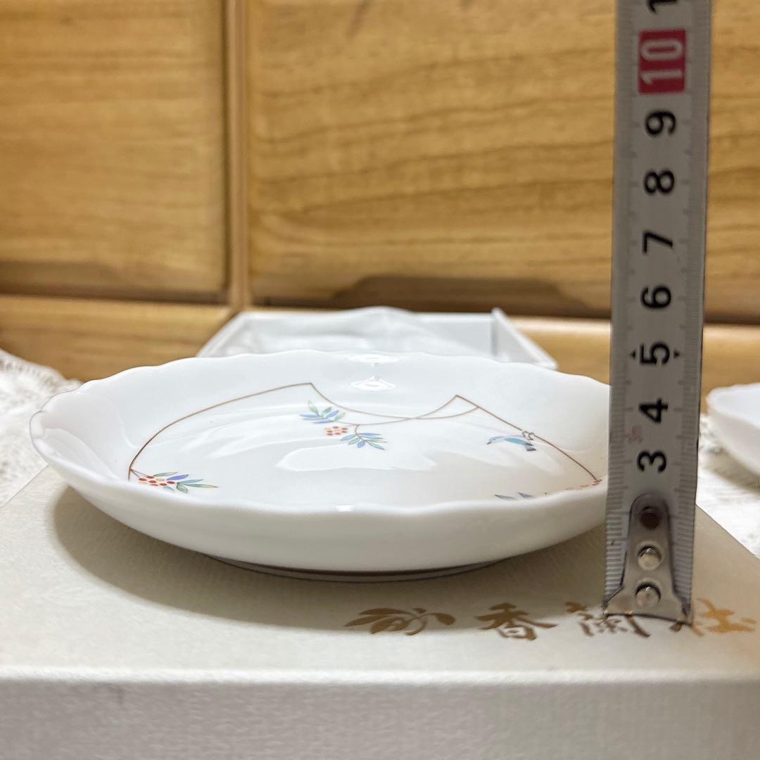 09 未使用　香蘭社　小鳥の詩　中皿5個セットと小鉢5個セット　ケーキ皿　食器