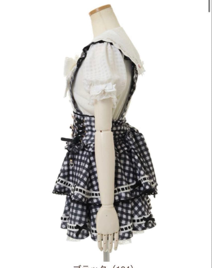 LIZLISA リズリサ はしごリボンギンガムティアードスカパン