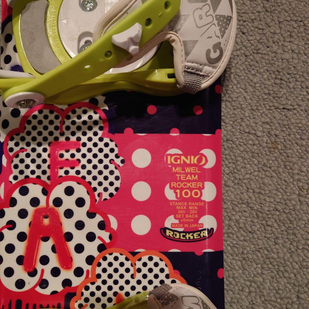 IGNIO キッズ スノーボード3点セット 100cm キスマークブーツ18cm