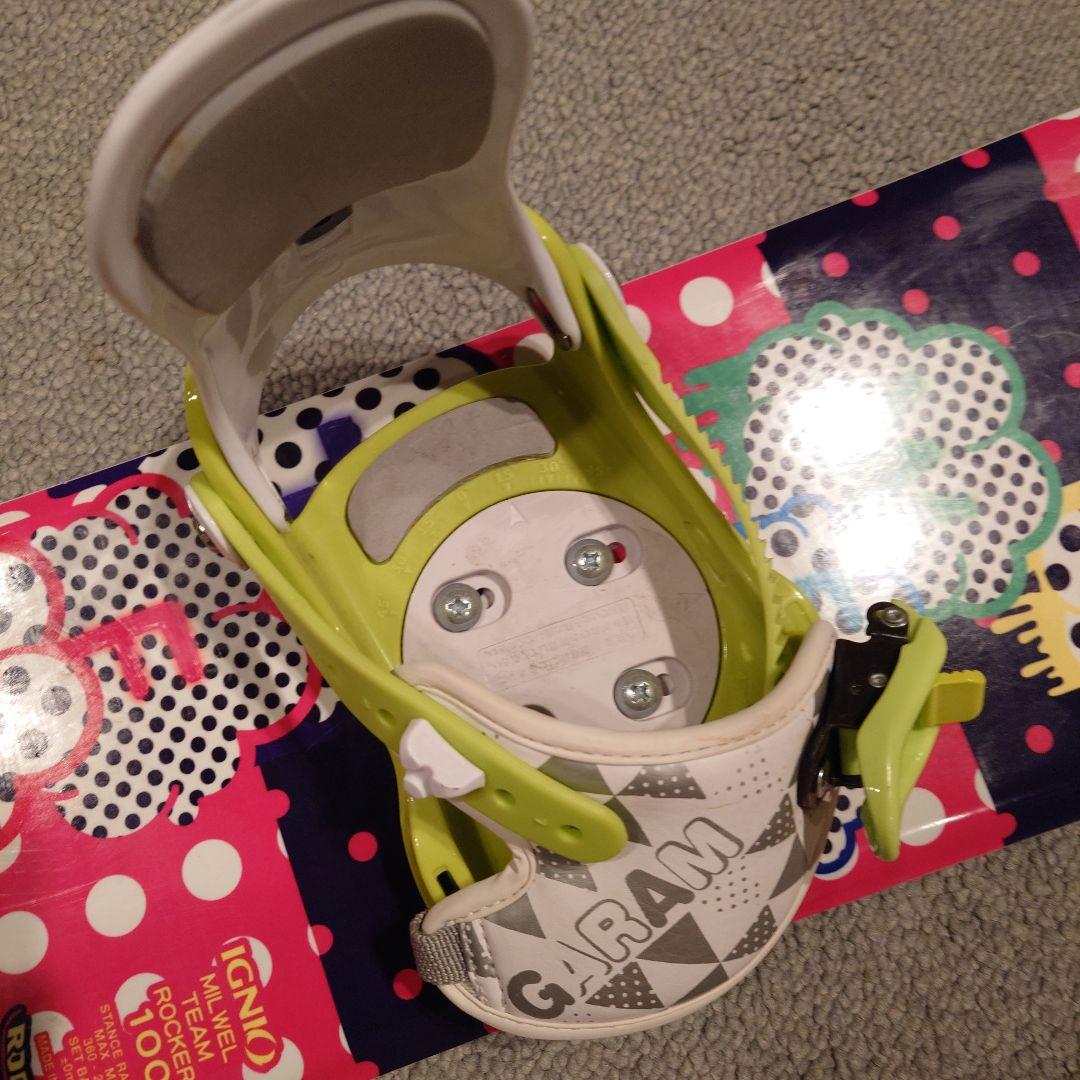 IGNIO キッズ スノーボード3点セット 100cm キスマークブーツ18cm