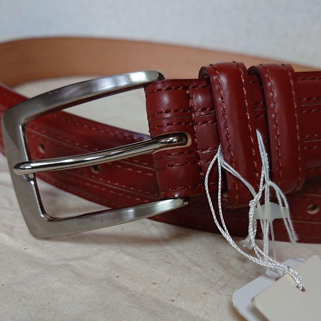 未使用 日本製 BARREAUX バルー 牛革 カーフ ベルト 丸井