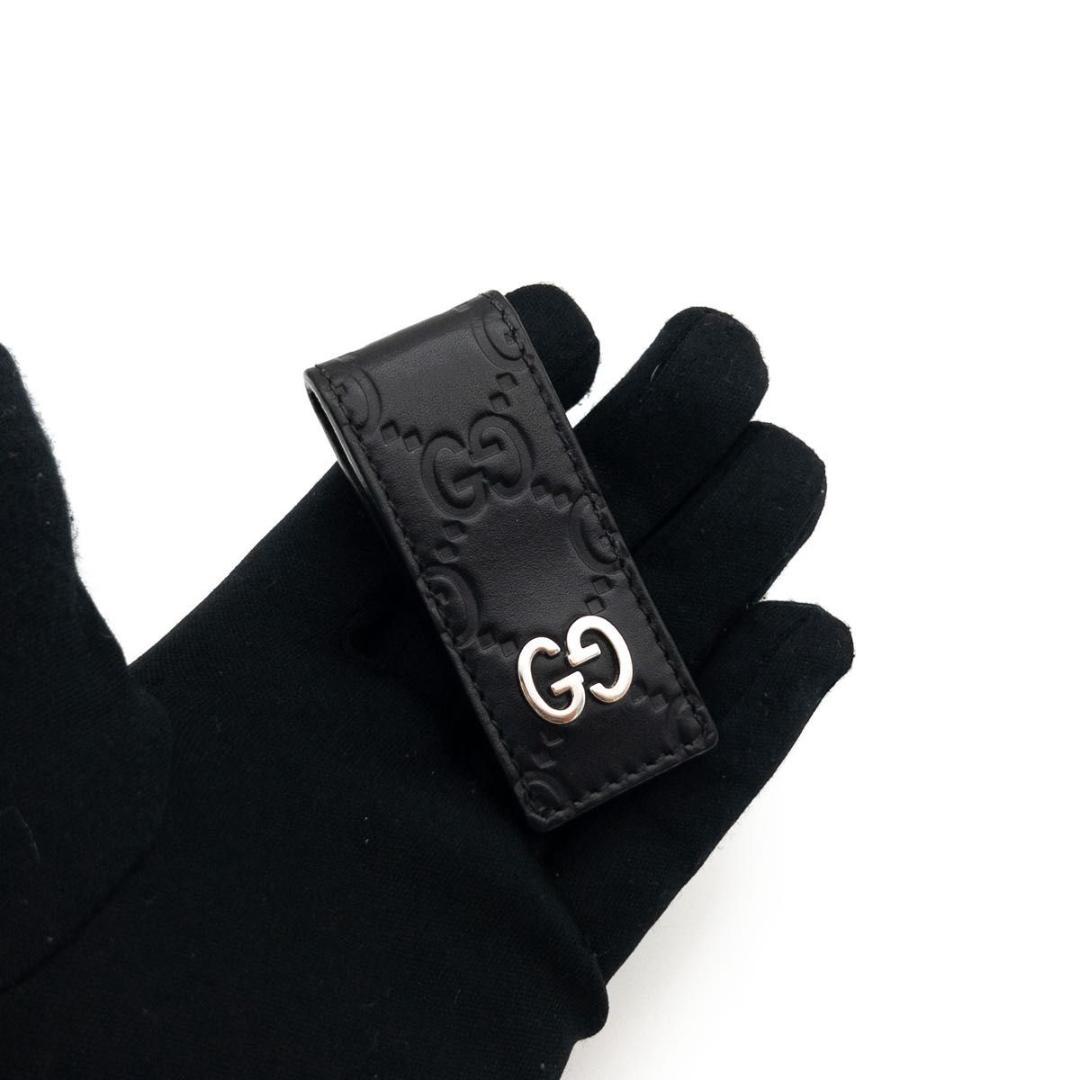【超極美品】GUCCI マネークリップ　GGドリアン　レザー　黒