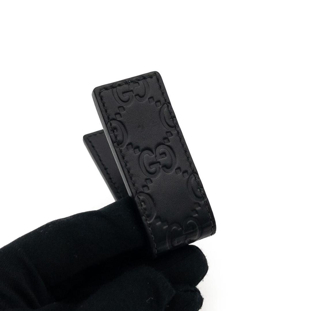 【超極美品】GUCCI マネークリップ　GGドリアン　レザー　黒