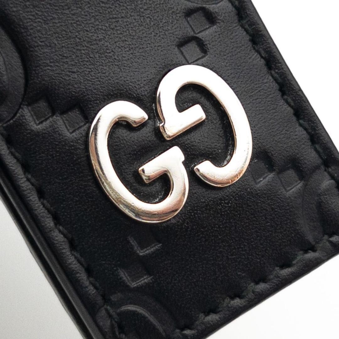 【超極美品】GUCCI マネークリップ　GGドリアン　レザー　黒