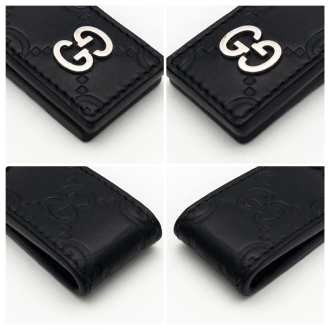 【超極美品】GUCCI マネークリップ　GGドリアン　レザー　黒