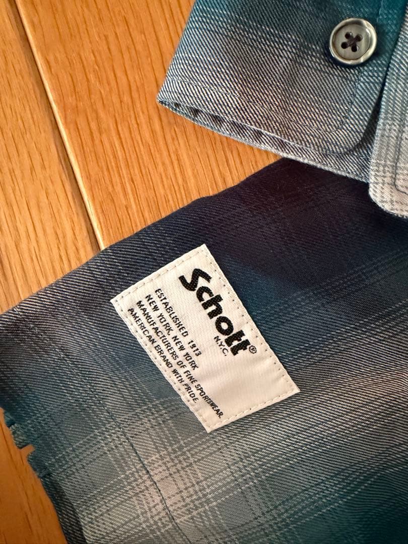 Schott 長袖シャツ L ネルシャツ　オンブレ LS