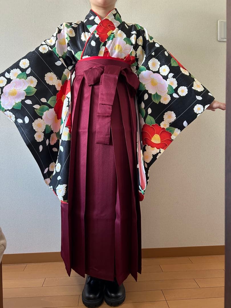 京越　袴セット　小学校卒業式　150 簡単着付け　髪飾り付き