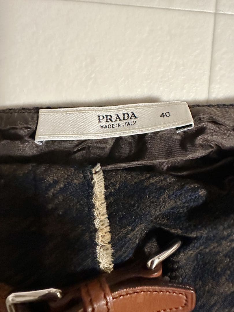 最終価格 PRADA プラダ スカート チェック トラッド 40 L