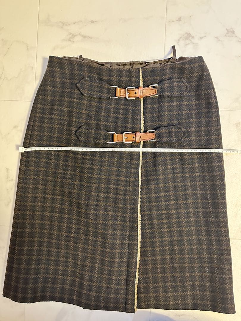 最終価格 PRADA プラダ スカート チェック トラッド 40 L