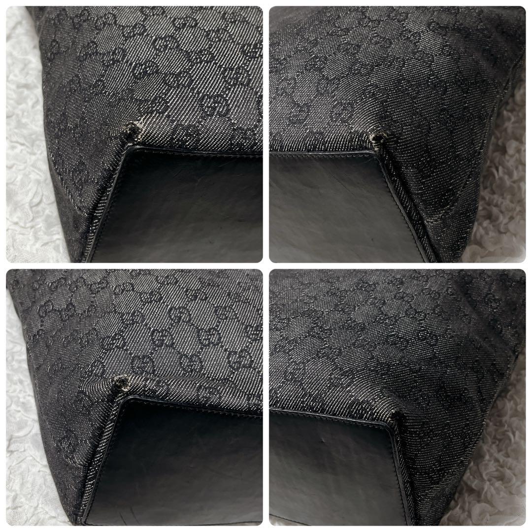 トートバッグ　グッチ　肩掛け　ショルダー　A4 GG キャンバス　黒　通勤