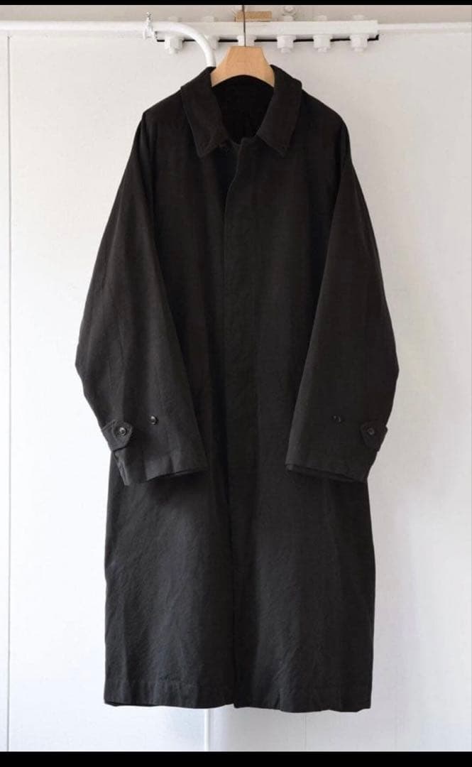 24aw comoli 製品染バルカラーコート 1 ブラック