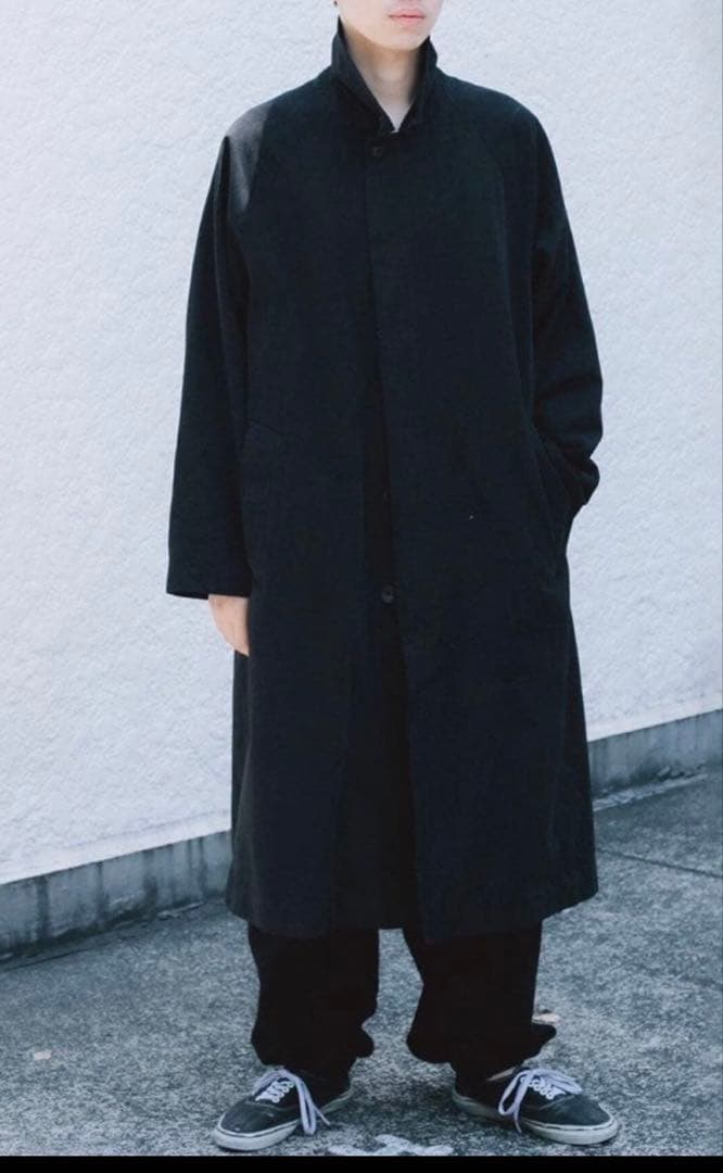 24aw comoli 製品染バルカラーコート 1 ブラック